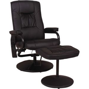 Massagesessel Relaxsessel mit Heizfunktion & Fußhocker - Schwarz