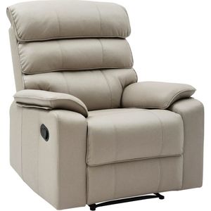 TV-Relaxsessel mit verstellbarer Relaxfunktion aus Leder, ca. 96 x 87 x 108 cm - Beige