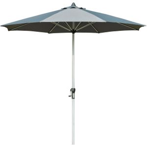 2,7 m Sonnenschirm Terrassenschirm Marktschirm 8 Rippen Gartenschirm mit Sonnenschutz Aluminum Polyester Dunkelgrau