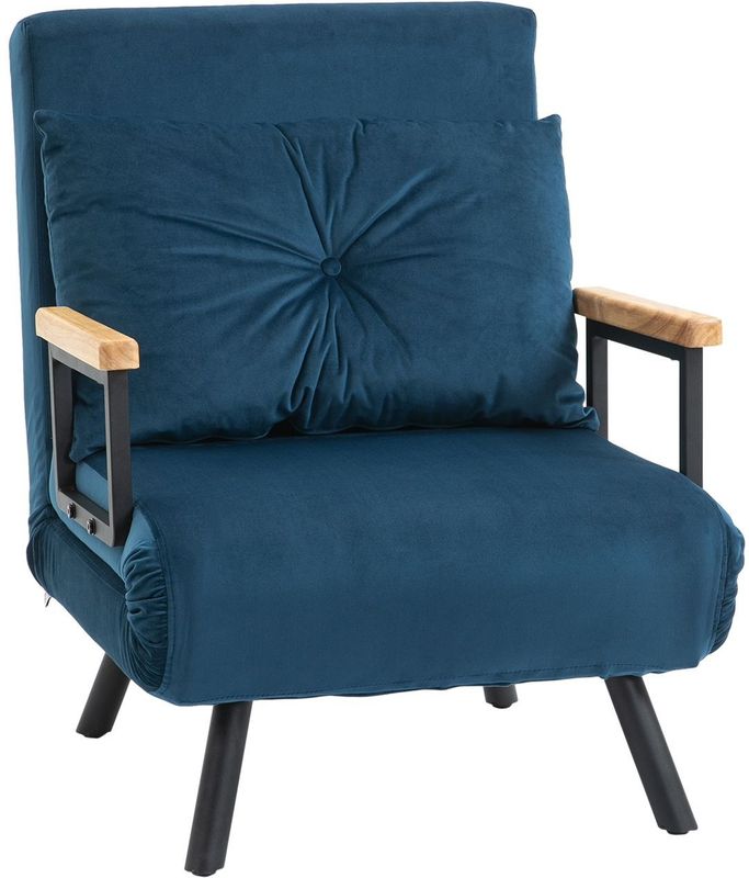 Schlafsessel, Einzelsofa mit Bettfunktion, Relaxsessel mit Rückenkissen
