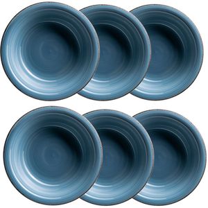 Teller tief 21,6 cm, 6-er Set, DUNKELBLAU