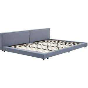 HOME DELUXE Bett mit Ablage GALAXIS – 270 x 200 cm  Grau mit Matratze H2/H3