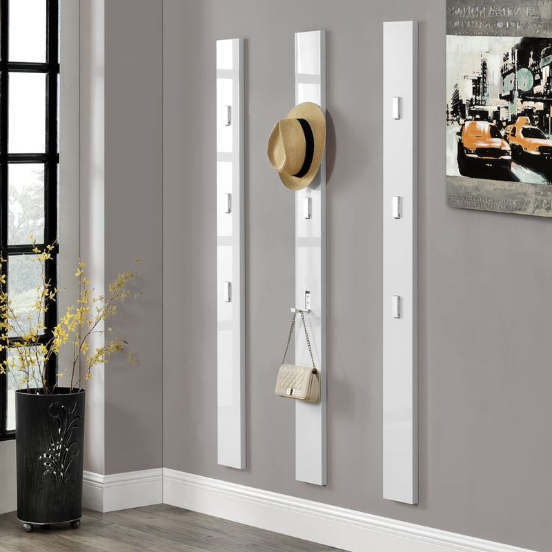 Wandgarderobe Hansnes mit 3 Klapphaken 170cm Weiß