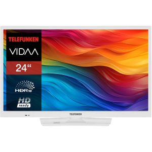 Telefunken Fernseher 24 Zoll Smart TV VIDAA XH24VP550M-W HD Fernseher HDR TV mit Triple-Tuner