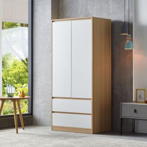 Kleiderschrank Bastheim 176x80x52 cm 2 Schubladen