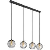 Lighting - EUSEBIUS - Hängeleuchte Metall schwarz, 4x E14