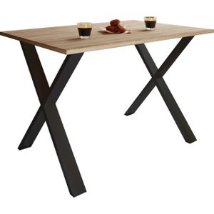 Esstisch ""Xona"" 110x80 X-Fußgestell Sonoma-Eiche/Schwarz