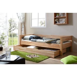 Einzelbett Robby mit Schubkasten Buche massiv