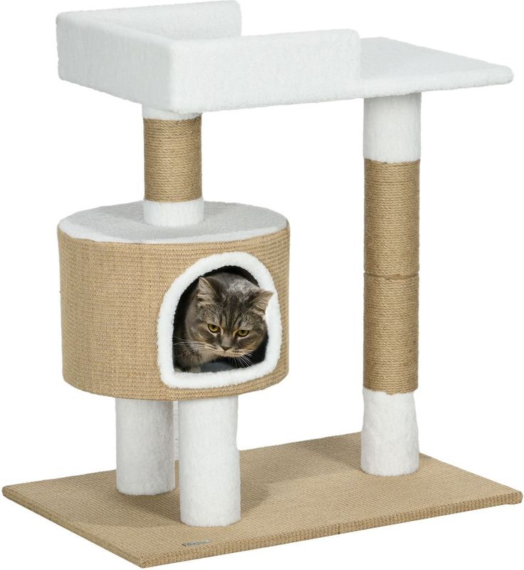 Kratzbaum 79 cm Kleiner Katzenkratzbaum mit Katzenhöhle, Liegefläche