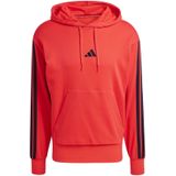 Adidas - Essentials 3 Stripes - Hoodie - Grijs - 55% Katoen, 36% Polyester (Gerecycled), 9% Viscose