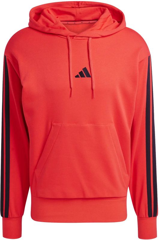 Adidas - Essentials 3 Stripes - Hoodie - Grijs - 55% Katoen, 36% Polyester (Gerecycled), 9% Viscose