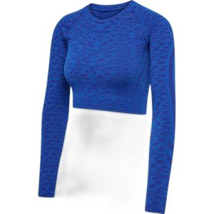 Hummel - Hmlmt Leo Seamless Crop T-Shirt - Olympian Blue/Sodalite Blue - Dames T-Shirt