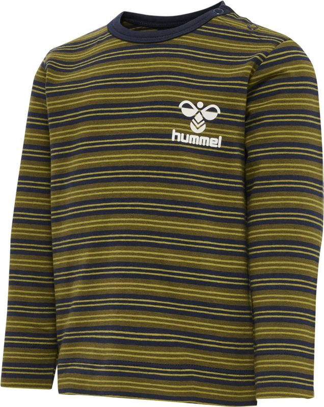 Hummel Blouse - HmlUnited T-Shirt l/s - Gestreept - Black Iris/G - Hummel - 68 - Shirts