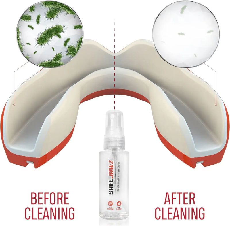 Antibacteriële ontsmettingsspray voor gebitsbeschermers Safejawz