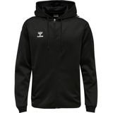 Sportswear - Sweatvest - Zwart - Katoen - Logoprint - Capuchon