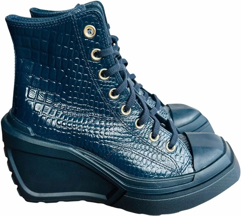 Converse - Chuck 70 De Luxe - Leren Dameslaarzen - Krokodillenprint - Plateauzool