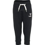 Hummel - Apple - Broek - Zwart/Wit - Sweatstof, Tapered Pasvorm, Elastische Broekband