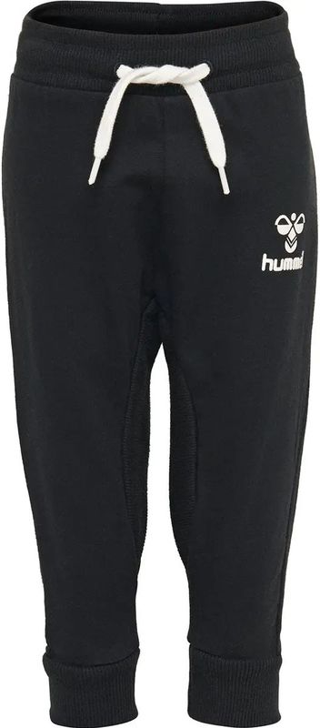 Hummel - Apple - Broek - Zwart/Wit - Sweatstof, Tapered Pasvorm, Elastische Broekband
