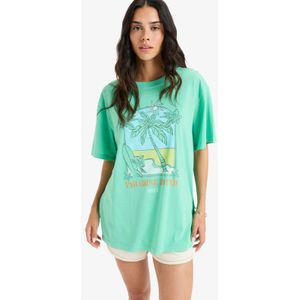 Roxy - Sunnyoversize Enzyme Wash - T-shirt met Zeefdruk met Korte mouw voor Dames