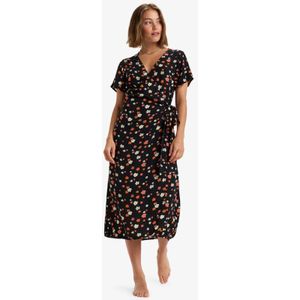 Maxi Dress - V Hals - Korte Mouwen - Viscose - Eco Print