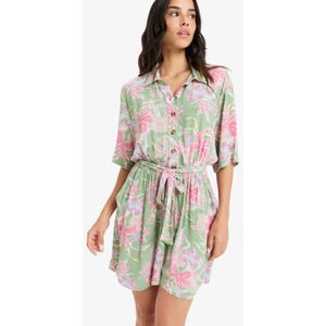 Injection - Jumpsuit - Bedrukte Ecovera Crêpestof - Havannakleurige Knopen