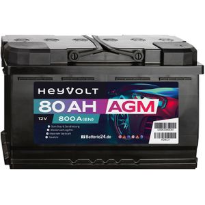 HeyVolt AGM Autobatterie 12V 80Ah