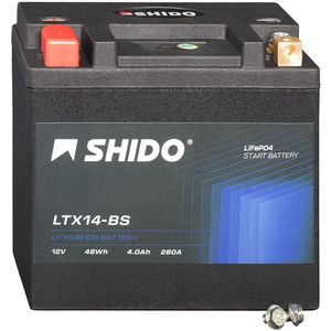 Shido Lithium Motorradbatterie LiFePO4 LTX14-BS 12V