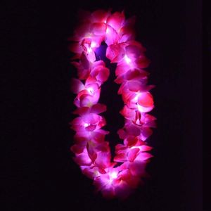 Lichtgevende Hawaii Ketting - LED - Roze