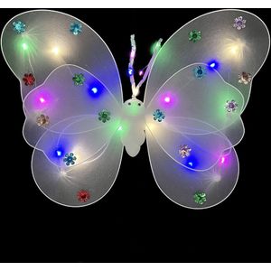 Lichtgevende Vlinder Vleugeltjes - Wit - Voor meisjes - LED