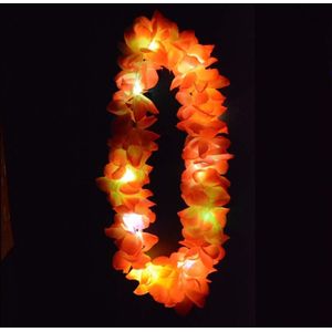 Lichtgevende Hawaii Ketting - LED - RGB - Oranje