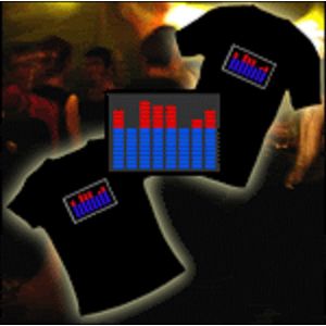 LED T-shirt Equalizer - Zwart - Twee kleuren
