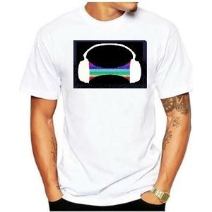 LED T-shirt Equalizer - Wit - Headphone