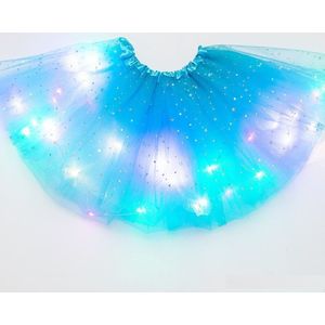 LED Rokje / Tutu Mini - Licht Blauw - Met Gekleurde RGB Verlichting