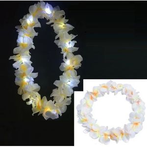 Lichtgevende Hawaii Ketting - LED - Wit
