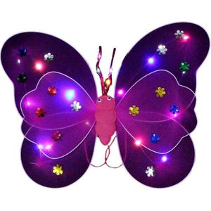 Lichtgevende Vlinder Vleugeltjes - Paars