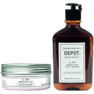 Depot 303 Modelling Wax 100ml & 101 Normalizing Daily Shampoo 250ml