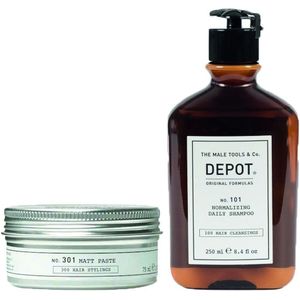 Depot 301 Matte Paste 75ml & 101 Normalizing Daily Shampoo 250ml