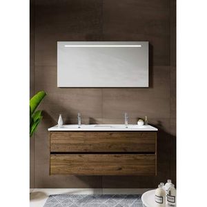 New Style Badkamermeubel Set Oud Eiken 120CM Spiegel Met Ingebouwde LED Verlichting