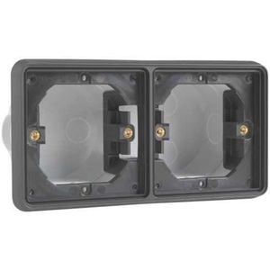 Niko - New Hydro 0012 - Inbouwdoos - Zwart - Kunststof - IP55 - Voor 2 Sokkels