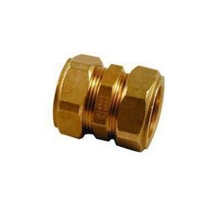 Solar Knelfitting, messing, rechte koppeling, verloop sok 12 x 10mm (knel x knel)
