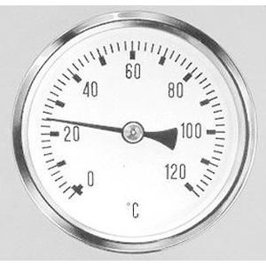 Solar Thermometer Kastdiameter 63mm, Maat 1/2", Dompelbuis 50mm, Meetbereik 0 - 120°C, aansluiting Axiaal (achter)