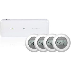 Honeywell Home Zoneregelaar HCC100 + 4x Honeywell Home Round Draadloos Aan/Uit