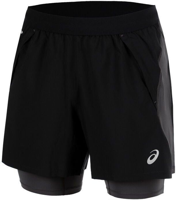 ASICS Road 2in1 5in Laufshorts Herren - Schwarz, Dunkelgrau, Größe S