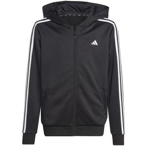 adidas Essentials 3-Stripes Full-Zip Sweatjacke Jungen - Schwarz, Weiß, Größe 176
