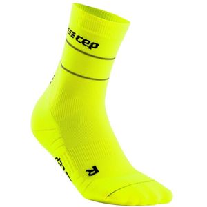 CEP Reflective Mid Cut Kompressions-Socken Damen - Neongelb, Größe IV