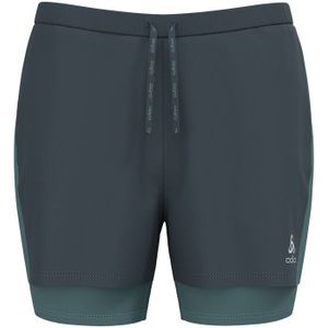 Odlo Essential 3inch 2in1 Laufshorts Damen - Dunkelgrau, Türkis, Größe XL