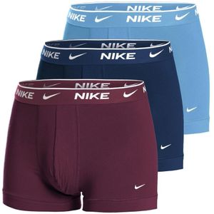 Nike Everyday Cotton Stretch Trunk Boxer Short 3er Pack Herren - Hellblau, Dunkelrot, Größe M