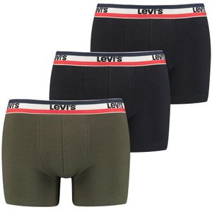 Levi&apos;s boxershorts 3-pack khaki-zwart