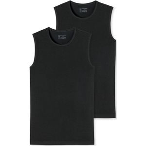 Schiesser Tanktop 95/5 ronde hals 2-pack zwart