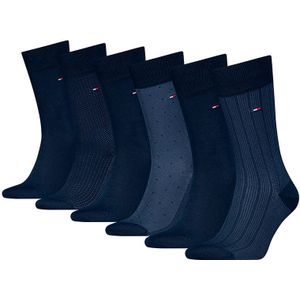 Tommy Hilfiger sokken giftbox 6-pack blauw